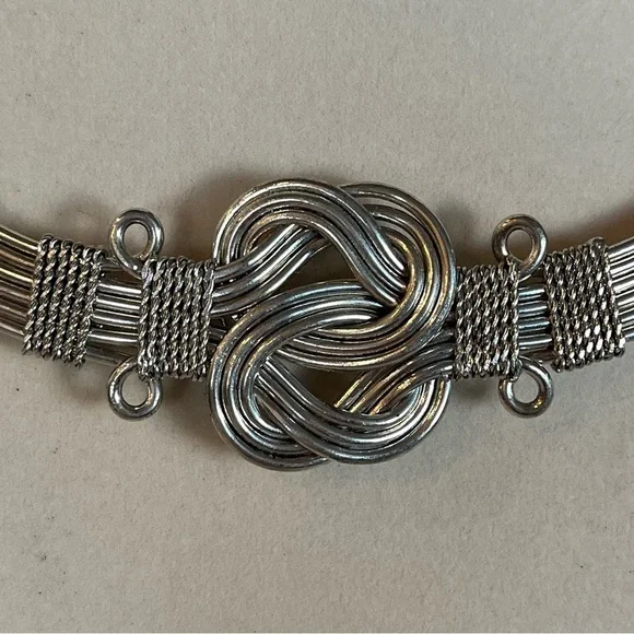 Silver Celtic Knot Choker Necklace - Picture 3 of 7